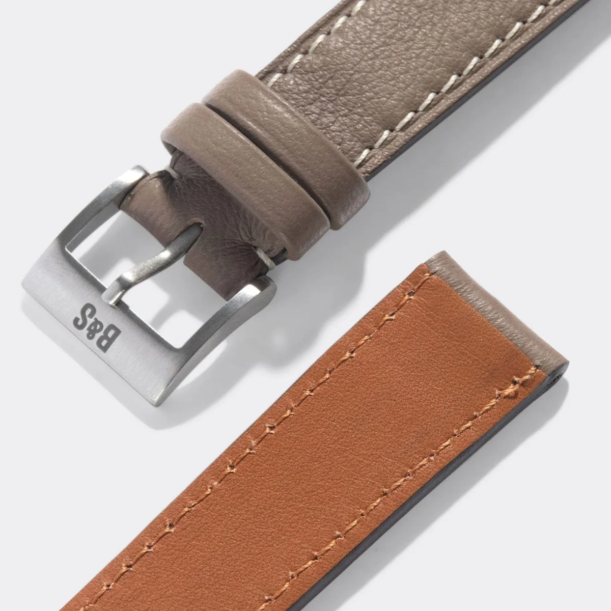 Taupe Grey Leather Watch Strap – Bild 8
